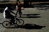 Sombras contra bicicleta